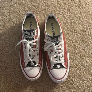 Unisex American Flag converse. Worn one time. Men’s 7/ women’s 9.